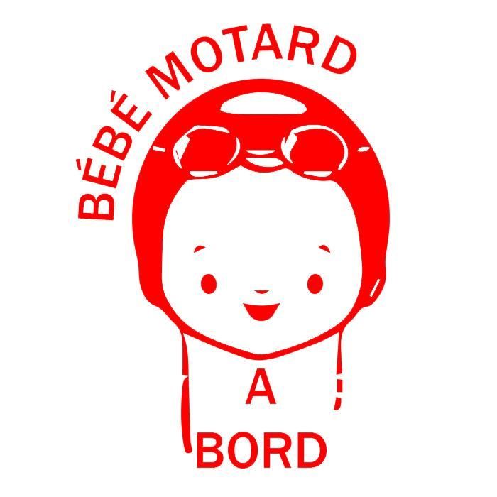 Sticker Bebe A Bord Bebe Motard A Bord Rouge Cdiscount Puericulture Eveil Bebe
