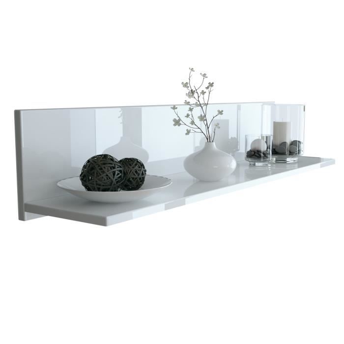 Vladon Etagère murale Skadu en Blanc haute brillance Vladon Etagère murale Skadu en Blanc haute brillance