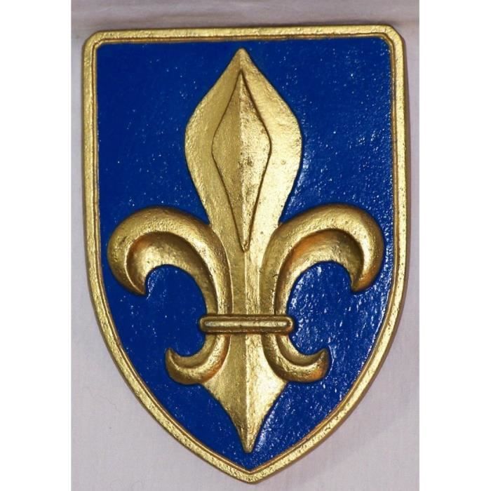 Ancienne Broche / Insigne émaillé - Blason Avec Fleur De Lys - À Identifier - Occasion