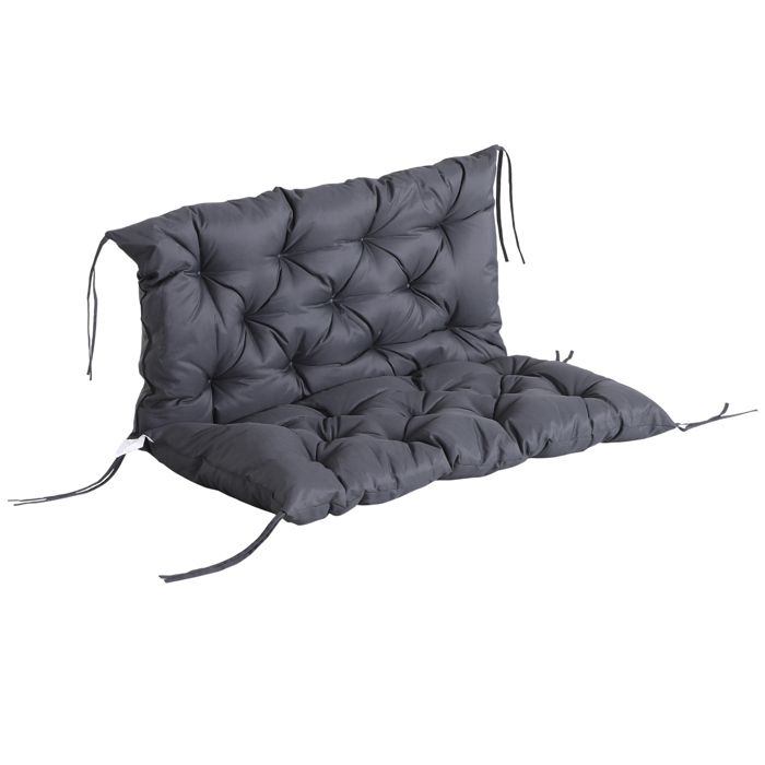 Coussin pour Banc de Jardin - Outsunny - Gris - Design Cherterfield - Epaisseur 8 cm