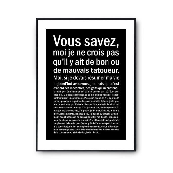 Affiche Tatoueur Bon ou Mauvais Poster Tableau Métier Humour fond noir pour décoration murale