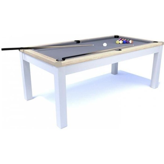 Table a manger convertible en Billard 7FT - Meyer - Blanc et