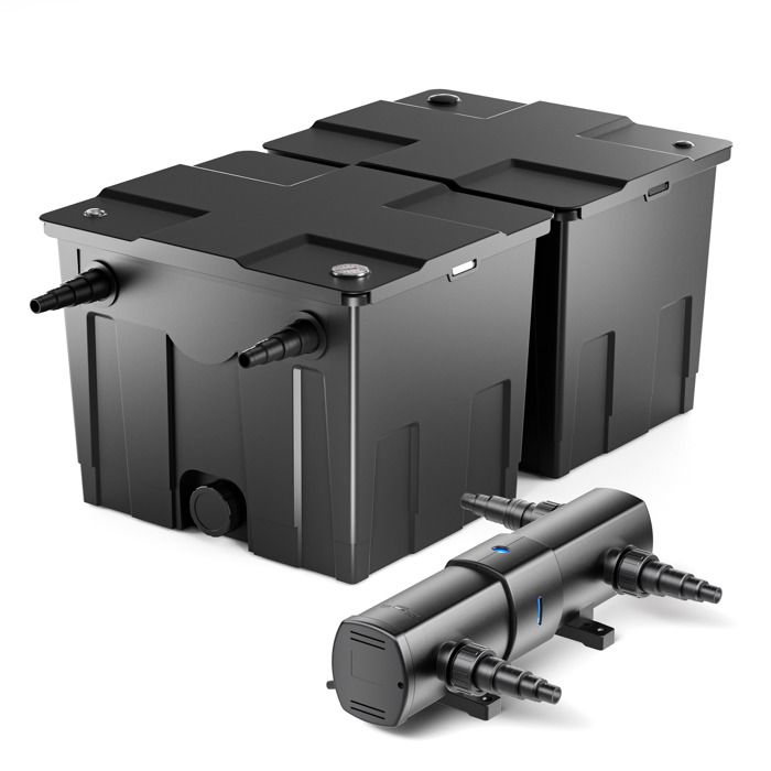 Wiltec Kit complet: CBF-350B Filtre de bassin jusquà 60000 L Biologique CUV-224 lampe uv UVC Clarificateur avec 24 Watt Puissance Wiltec Kit complet: CBF-350B Filtre de bassin jusquà 60000 L Biologique CUV-224 lampe uv UVC Clarificateur avec 24 Watt Puissance