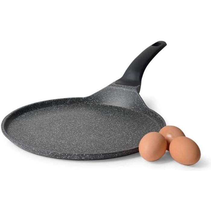 Revêtement Antiadhésif Effet Pierre /& Céramique Renforcée Sans PFOA Poêle à Frire Compatible Tous Feux Dont Induction Manche INOX Isolant ProCook Professional Granite 28cm