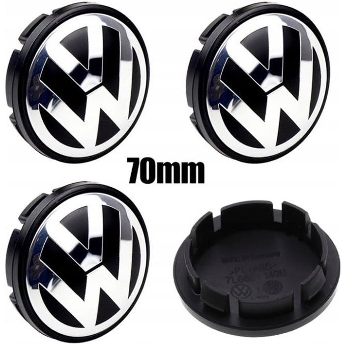 juxinchang- 4pcs Centres de roue 70MM VW Logo caches moyeux pour Volkswagen Toureg 7L6601149B