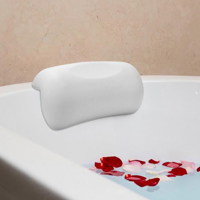 Oreiller Baignoire Gonflable Avec Ventouses - Appui-tête Confortable Pour Spa 35x20cm