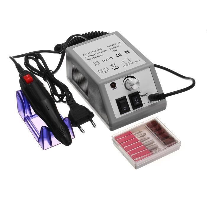 220V Kit Ponceuse Ongles Électrique Professionnel 20000 tr Manucure Pédicure Nail EU Prise Gris