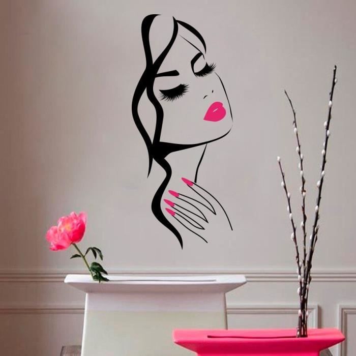 Stickers muraux oeil de femme salon de beauté - TenStickers