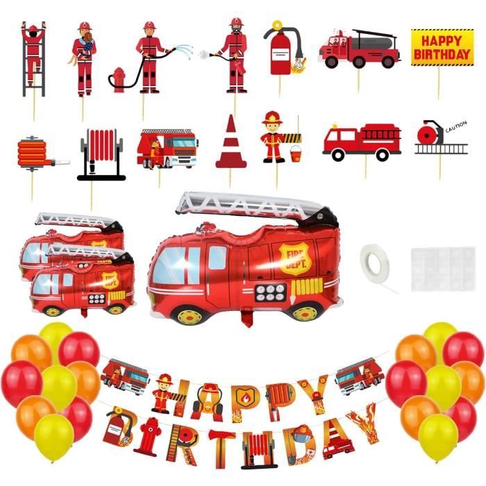 Decoration D Anniversaire Pour Enfants Pompiers Pompiers Decoration De Fete Pompier Anniversaire Banniere Pompier Fete D Annivers Cdiscount Maison