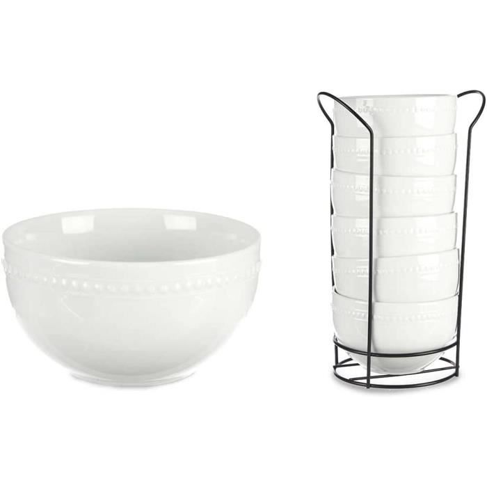 Lot De 6 Bols à Céréales Guy Degrenne – Porcelaine Blanche – Occasion