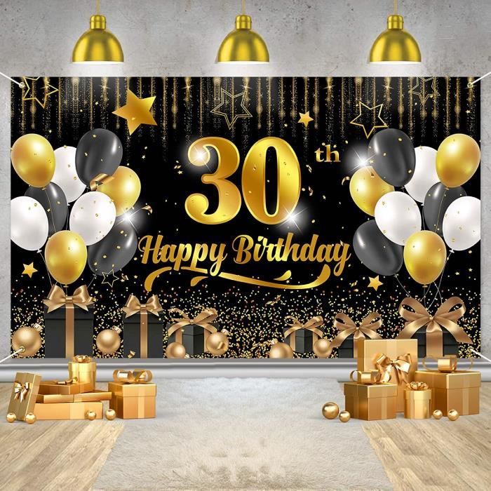 30 Ans Banderole Joyeux Anniversaire Or Noir 30 Ans Anniversaire Decoration Extra Large Banniere Anniversaire Pour Femmes T 239 Cdiscount Maison