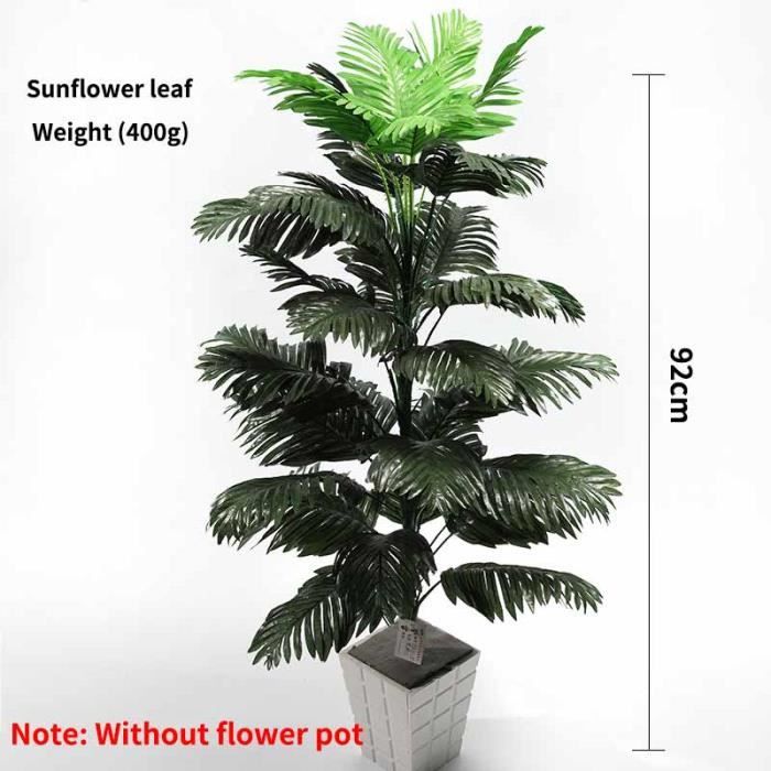 Palmier Artificiel ARNUSA 100cm - 18 Feuilles - Pot Lesté - Décoration Tropicale Sans Entretien