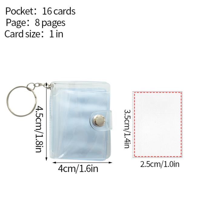 Porte-Clés Mini Album Photo - 24 Pochettes Transparentes | Pour Photos, Carte, Souvenirs - Cadeau Personnalisable