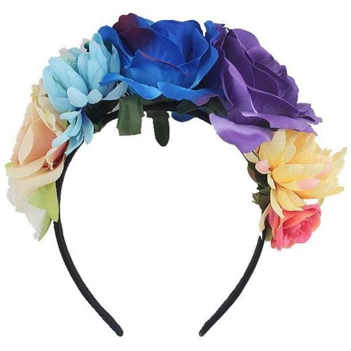 Bandeau Guirlande Fleur Avec Bracelet - Couronne Cheveux Coiffe Mariage 16cm