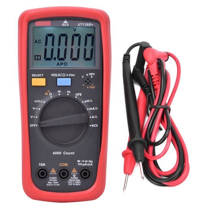 Ampèremètre multimètre, mesure automatique multifonctionnelle AC DC  Portable multimètre numérique de haute précision, - Cdiscount Bricolage