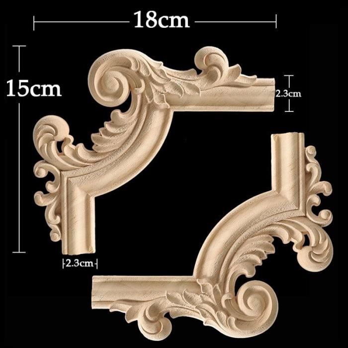 Couleur JH3-20 Décalcomanie de décoration Vintage, applique en bois