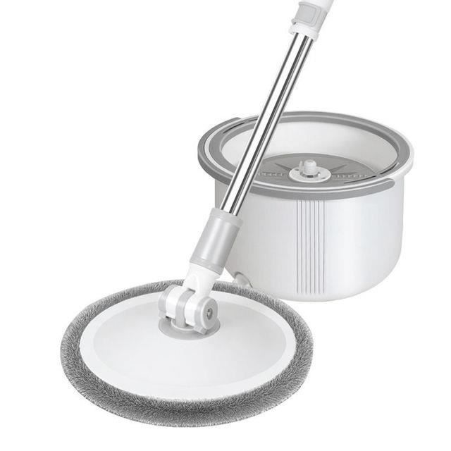 Couleur Gris avec 1 chiffon Serpillière rotative avec seau rond, pour laver le sol, humide et