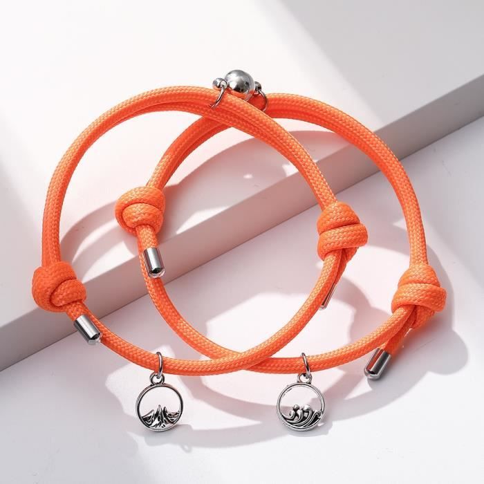 Y4 orange - Bracelet Fluorescent lumineux brillant de montagne de mer,  cadeau de saint valentin, amour éterne