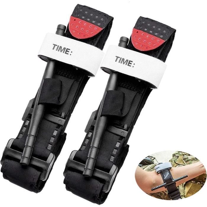 Lot De 4 Tourniquets Noirs De Secourisme - Garrot Tactique Pour Contrôle Hémorragie - Urgence Et Randonnée