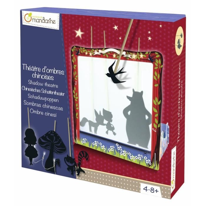Coffret Créatif - Avenue Mandarine - Ombres Chinoises - 28 personnages - Guirlande lumineuse - Décor à monter