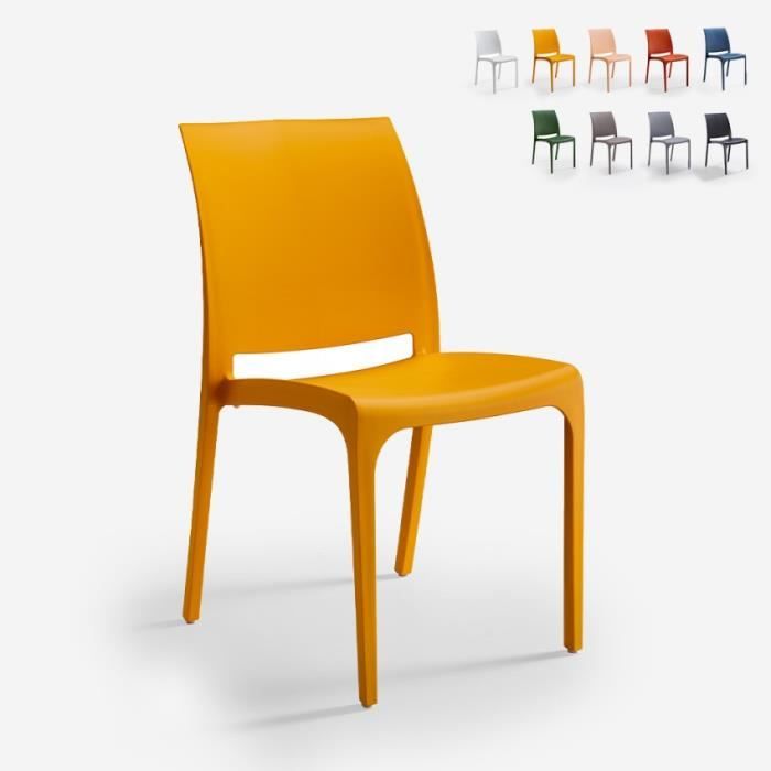 Chaise empilable pour bar restaurant jardin extérieur intérieur Volga BICA - Orange