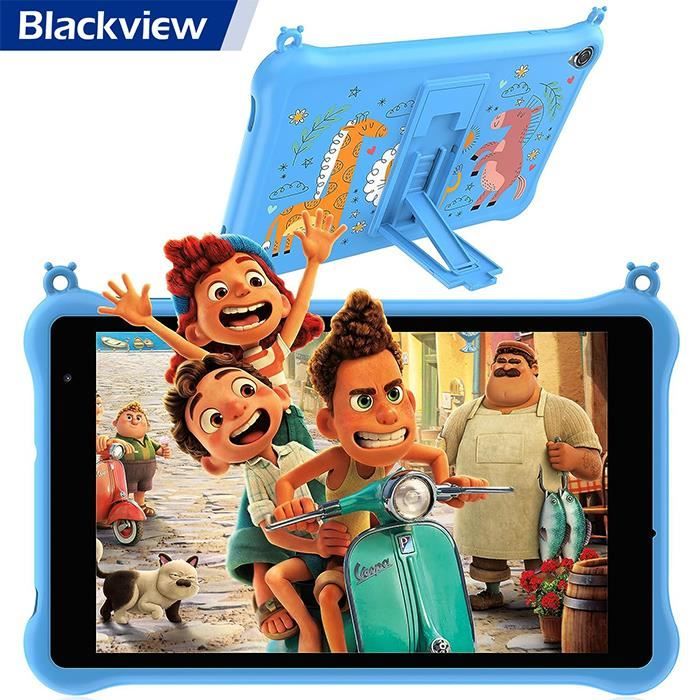 BLACKVIEW Tab 50 Kids Tablette Enfant 8 HD 6Go+64Go-SD 1To 5580mAh Wifi Android 13 Contrôle Parental Protection des Yeux – Bleu