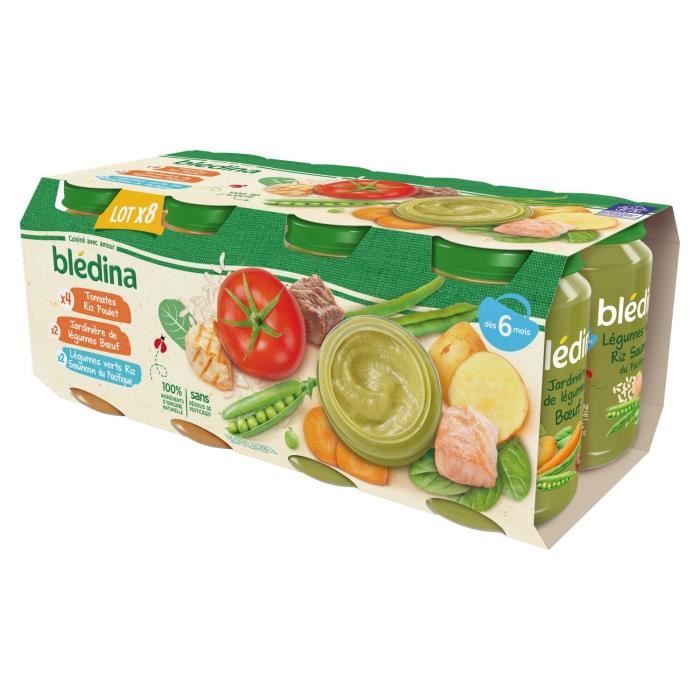 Bledina Petits pots bébé dès 6 mois, légumes bœuf 