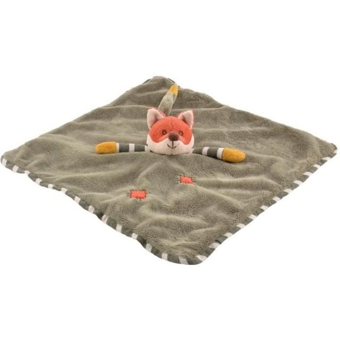 Jouet en peluche - BUKOWSKI - Doudou renard Foxy - Gris - Mixte - Vert