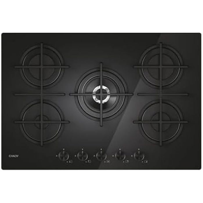 Plaque de cuisson à gaz CANDY Moderna 5 feux Verre trempé Brûleur à double couronne - vue 7