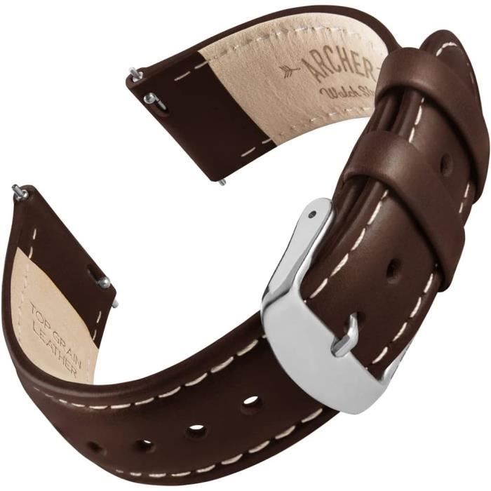 Bracelet De Montre Cuir Vintage 1970 - Largeur 10mm - Longueur 150mm - Noir