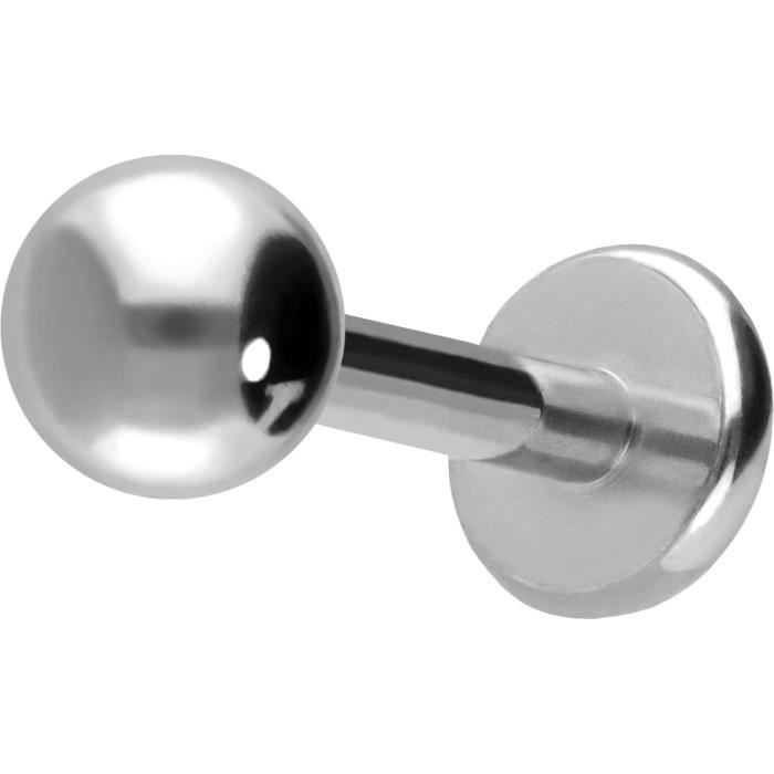 PIERCINGLINE Labret en titane avec filetage intérieur - Tube de lotus - Piercing pour lèvre, nez, oreille, hélix - Couleur et taille au choix, Titane