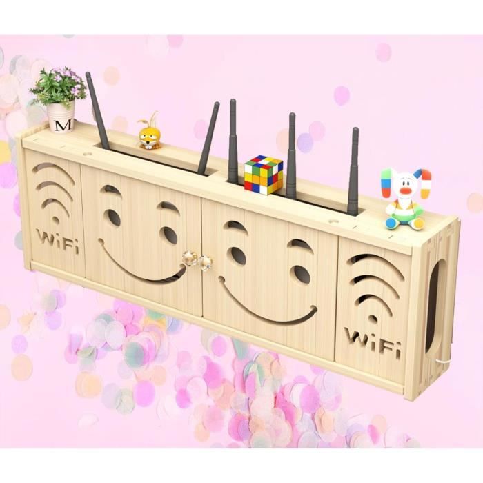 Routeur Wifi Boîte De Rangement Murale Pour Routeur - Cache Câbles Élégant Blanc (30x22x6,5 Cm) - Étagère WiFi, TV, Salon Cache Cable Mural