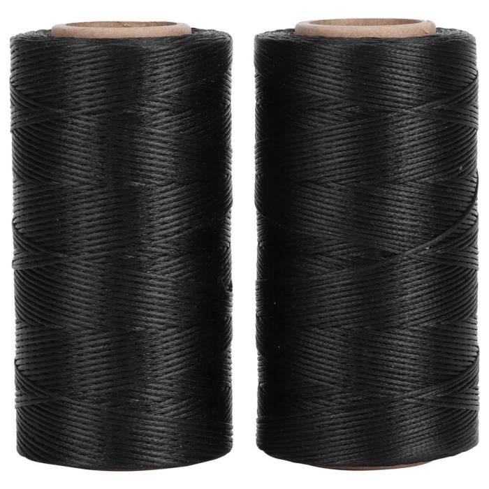 2 bobines fil ciré rond fil à coudre pour artisanat manuel en cuir 0,55 mm 