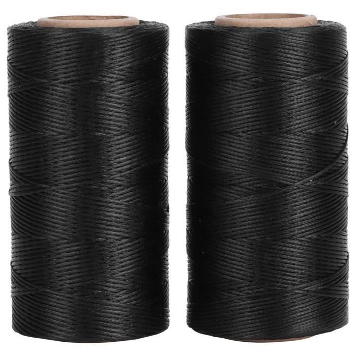 2 bobines fil ciré rond fil à coudre pour artisanat manuel en cuir 0,55 mm 2 bobines fil ciré rond fil à coudre pour artisanat manuel en cuir 0,55 mm
