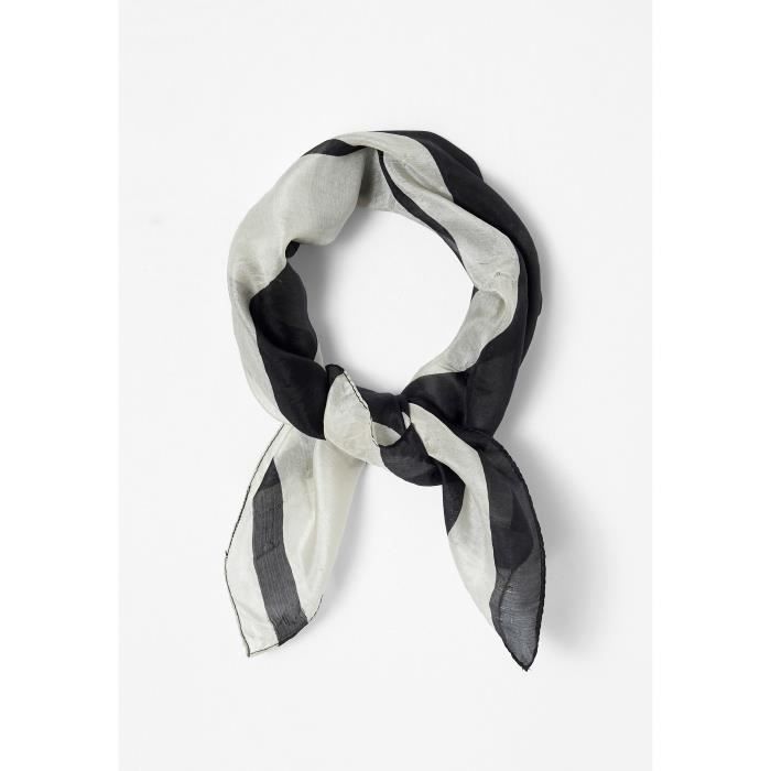 Echarpe/Foulard - Damart - Foulard carré de soie - Noir Blanc Graphique