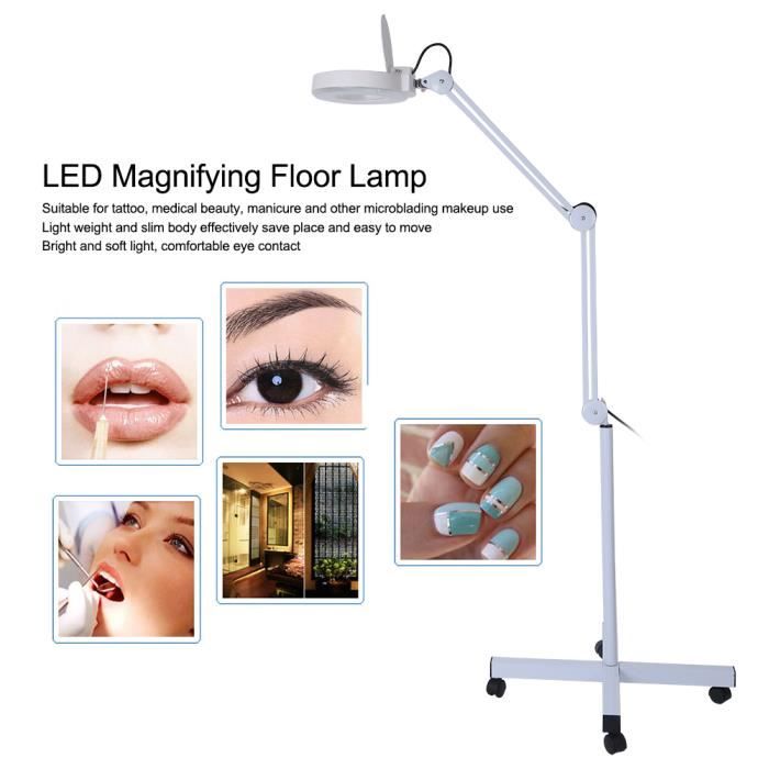 Lampe Loupe Avec Pied Réglable 360° - Grossissement 5X - Trépied Rotatif - Lampe Loupe De Travail Pour Esthéticiennes, Broderie, Dentistes