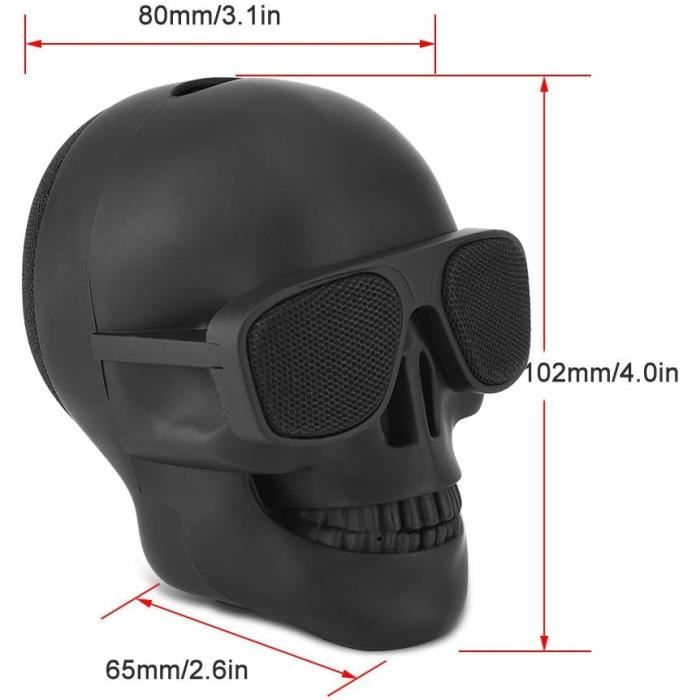 Enceinte Bluetooth En Forme De Tête De Mort Mini HautParleur Portable Sans Fil Bluetooth