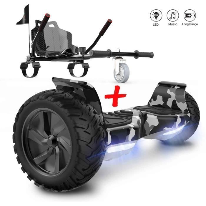 PACK HOVERBOARD Hummer Noir ET HOVERKART NOIR TOUT TERRAIN avec pro