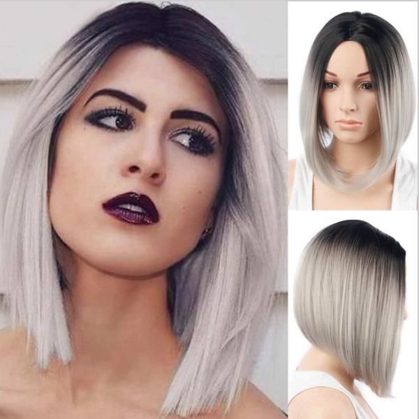 perruque ombre gris