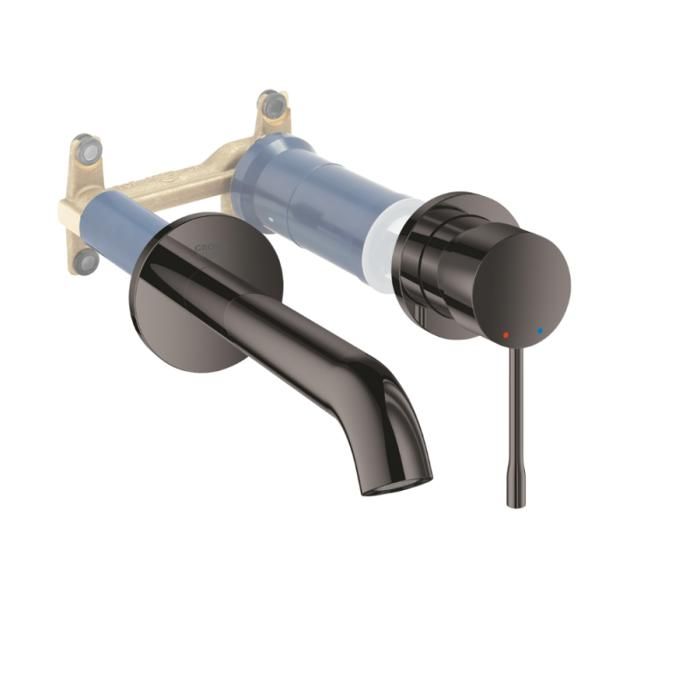 Grohe Mitigeur mural lavabo Essence Taille M hard graphite avec corps encastré