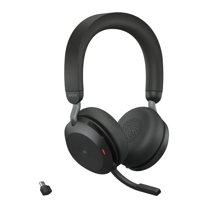 Jabra Evolve2 75 Micro casque sur oreille Bluetooth sans fil Suppresseur de bruit actif USB C isolation acoustique avec support de chargement Certifié pour Microsoft... - vue 2