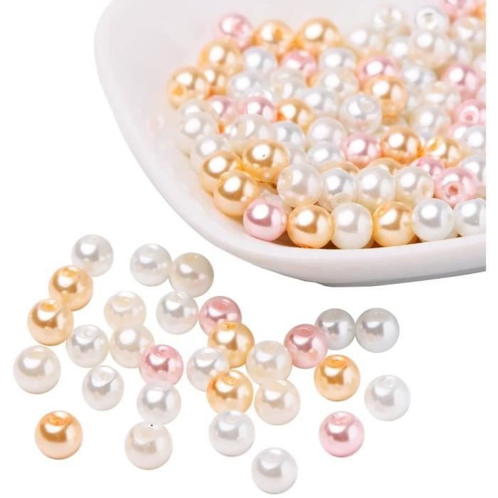 Perle Et Assortiment - Limics24 - Environ 200Pcs Nacrée 6Mm Perles Verre Ronde Bracelet Collier Bijoux Couleur