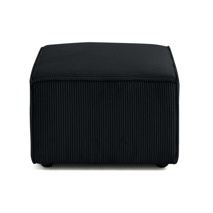 Arty - pouf dappoint - en velours côtelé - Noir Arty - pouf dappoint - en velours côtelé - Noir