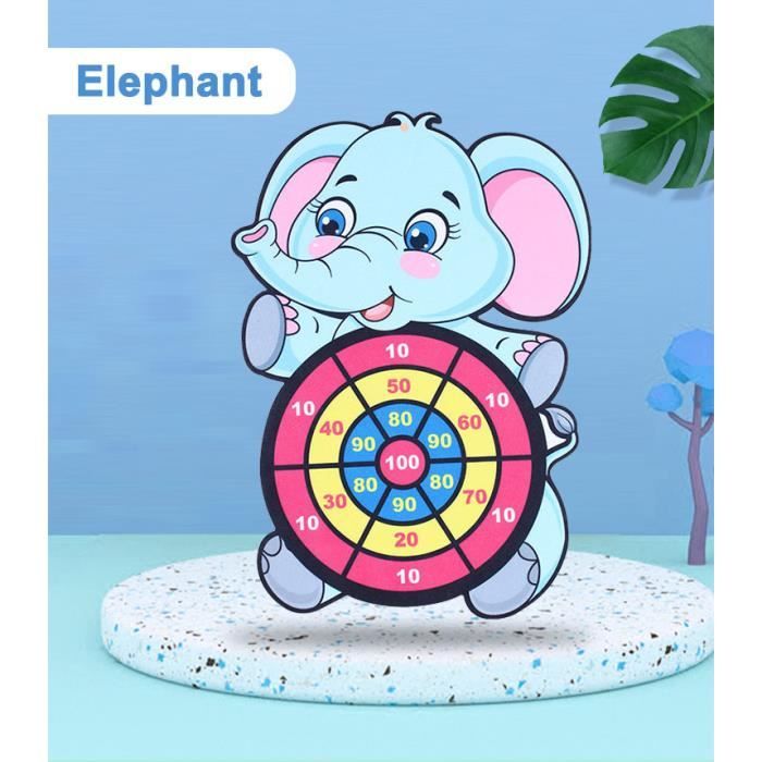 Jeu De Fléchettes Pour Enfants 66 Cm - Avec 12 Balles Collantes, 6 Fléchettes Et Pistolet - Double Face Animaux/chiffres - Pour Intérieur Et Extérieur