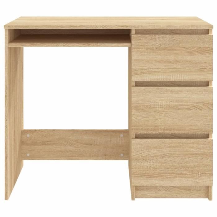 Bureau Chêne sonoma 90x45x76 cm Aggloméré Mothinessto LY8219