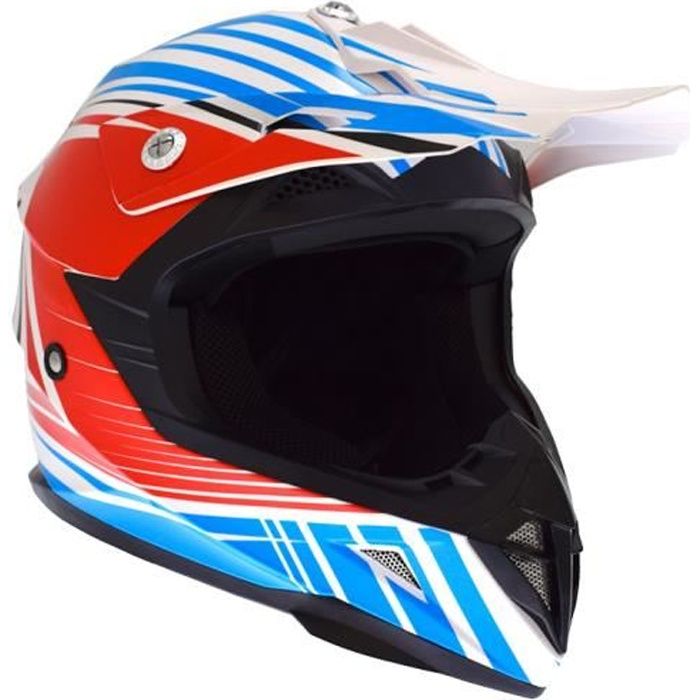 Casque Cross Adulte ATRAX Radial - Rouge / Bleu