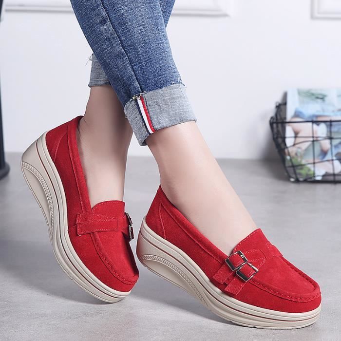 Mocassins En Toile Vulcanisés Pour Femme - Chaussures Plates Confortables Et Décontractées