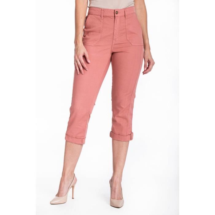 Pantalon Court (Pantacourt) Pepe Jeans Femme - Taille 38 - Tissu Coton Bleu - Taille Basse Revers - Occasion TB