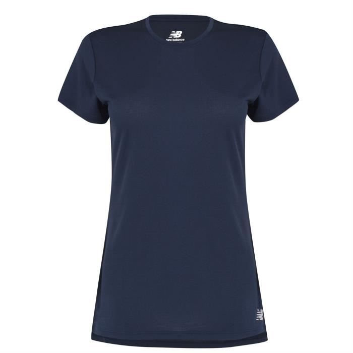 T-shirt de Running Femme - NEW BALANCE - Manches Courtes - Bleu Marine