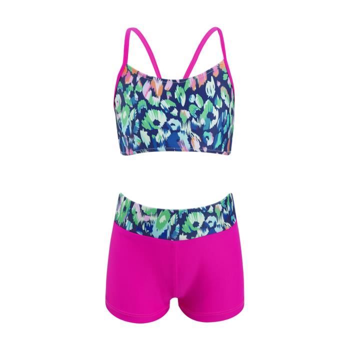 Tankini Fille Op/Guc – Taille XS (4-5 Ans) – Multicolore Chevron/Pois – Été